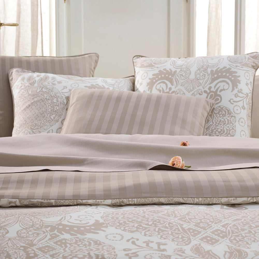 Taie(s) d'oreiller en satin de coton - Arles Taupe - CXL by Christian Lacroix Maison