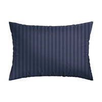 Taie(s) d'oreiller en satin de coton - tissé Jacquard - Bleu foncé rayé - CXL by Christian Lacroix Maison