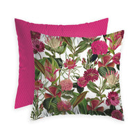 Taie(s) d'oreiller satin de coton - Garden fuchsia - 2 x (63 x 63 cm)