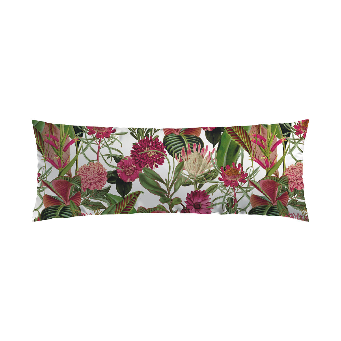 Taie(s) d'oreiller satin de coton - Garden vert - 45 x 150 cm