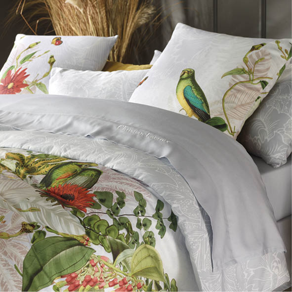 Taie(s) d'oreiller satin de coton - Jardin d'hiver gris perle - CXL by Christian Lacroix Maison