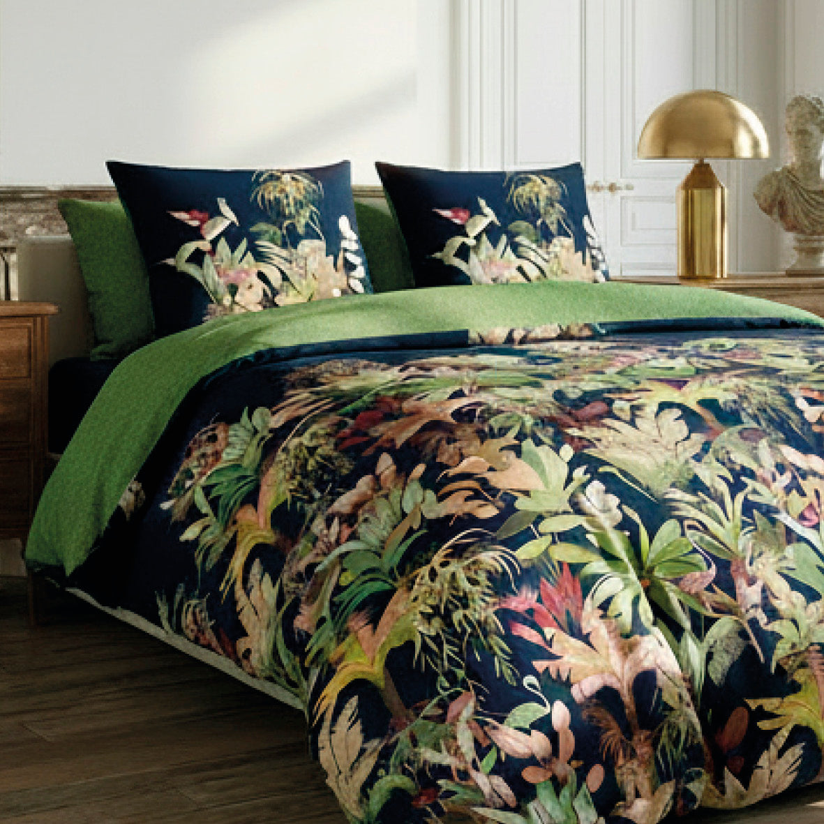 Taie(s) d'oreiller satin de coton - Miami Bleu foncé
