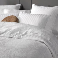 Taie(s) d'oreiller satin de coton tissé Jacquard Arles Blanc - CXL by Christian Lacroix Maison