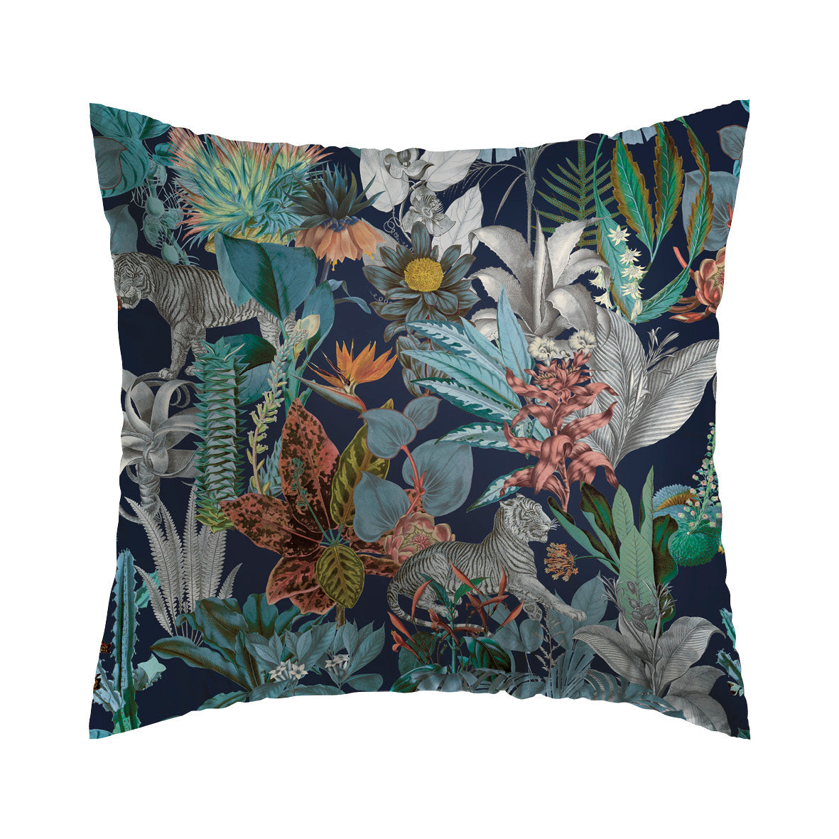 Taie(s) d'oreiller satin de coton - Zanzibar bleu - 2 x (80 x 80 cm)