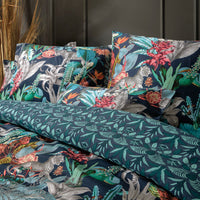 Taie(s) d'oreiller satin de coton - Zanzibar bleu