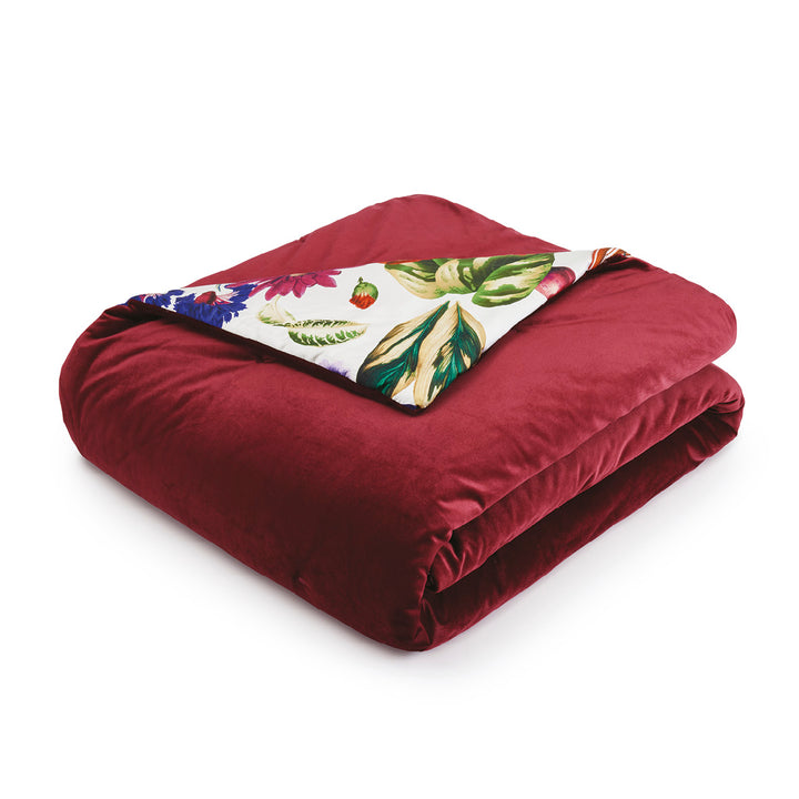 Parure De Lit Elegant Comfort Très Grand Lit – Microfibre Réversible Noir/bordeaux, Matelassée