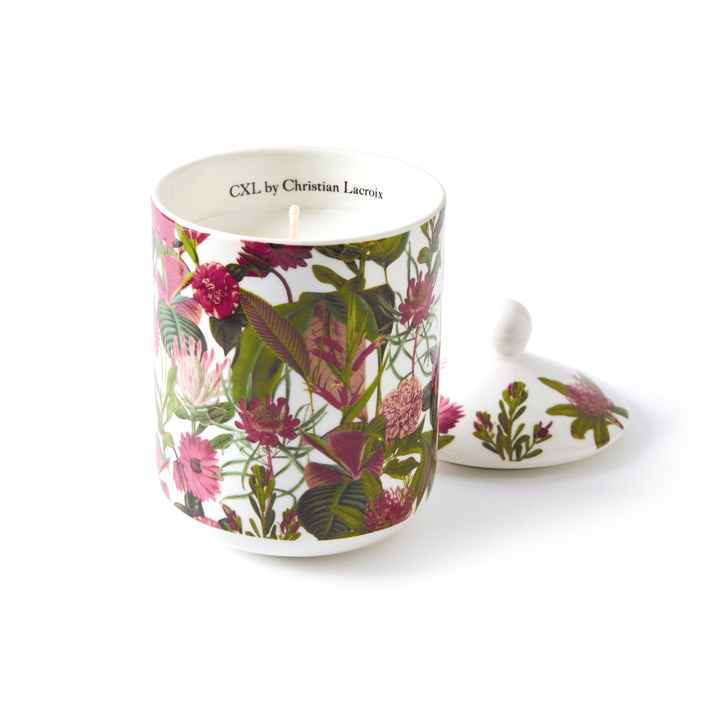 Bougie parfumée en pot de porcelaine - Garden Fuchsia - Jasmin & Ylang - durée de combustion 65h - 315 g