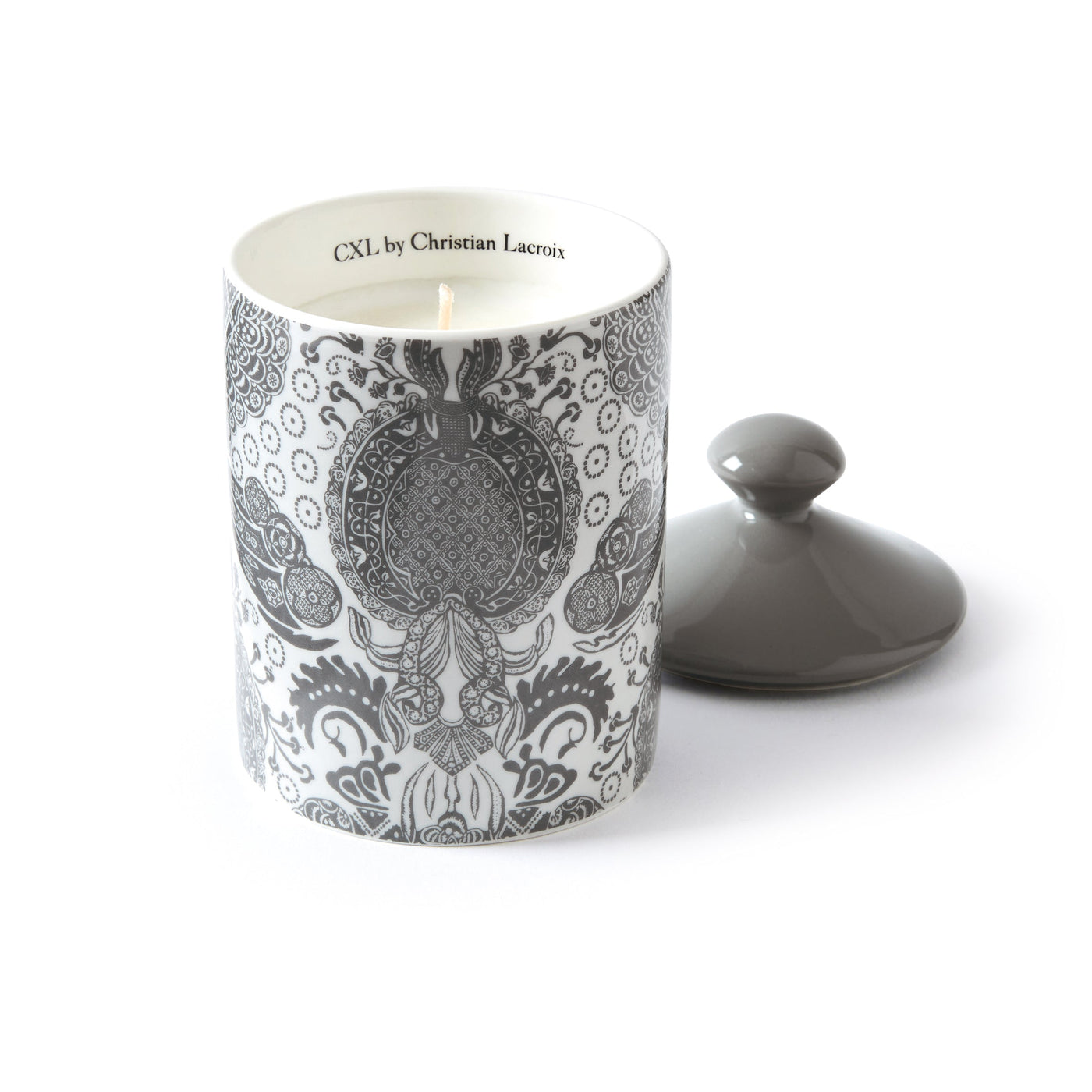 Bougie parfumée en pot de porcelaine - Arles Gris - Cèdre blanc - durée de combustion 65h - 315 g - CXL by Christian Lacroix Maison