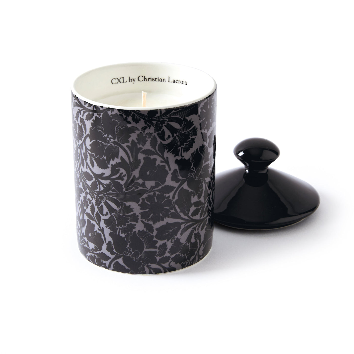 Bougie parfumée en pot de porcelaine - Arabesque Noir - Cèdre blanc - durée de combustion 65h - 315 g - CXL by Christian Lacroix Maison