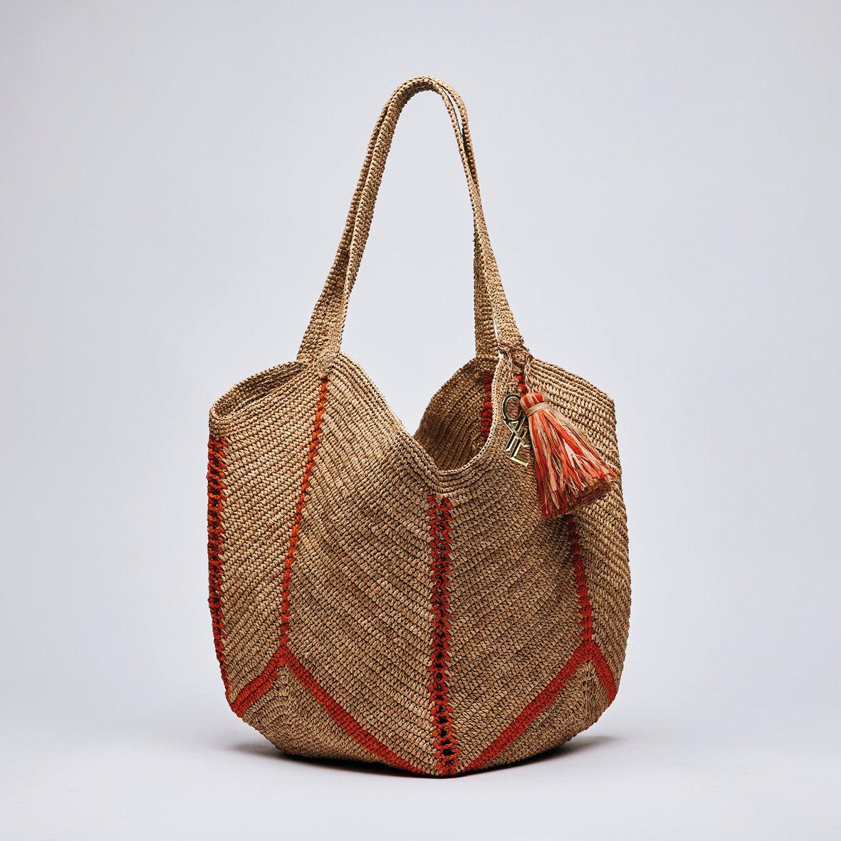Handbag in raffia Tina